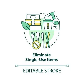 Eliminate single-use items concept icon Stock Illustration