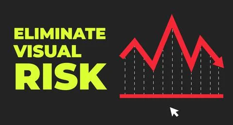 Eliminate visual risk with decline red graph 2D illustration concept Illustrazione stock