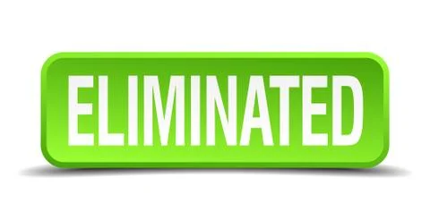 Eliminated green 3d realistic square isolated button Illustrazione stock