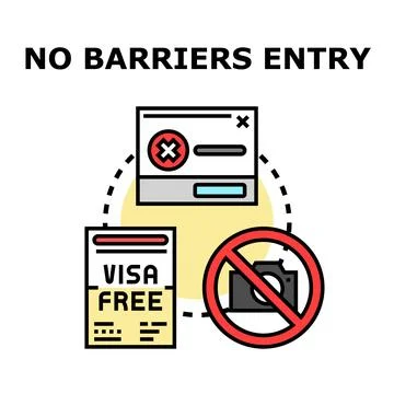 Eliminating barriers providing easy access entry concept Stock Illustration