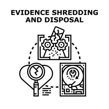 Eliminating digital and physical evidence concept Stock Illustration