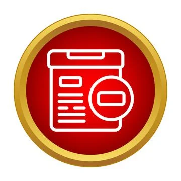 Eliminating document from file with red minus sign icon Stock Illustration