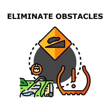 Eliminating obstacles and solving problems concept 库存插图