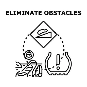 Eliminating obstacles and solving problems concept Stock Illustration