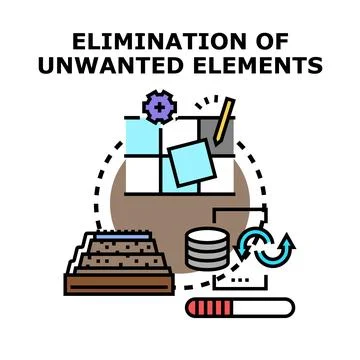 Eliminating unwanted elements and improving data quality Stockillustratie