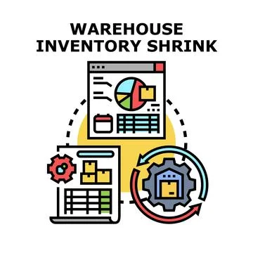 Eliminating warehouse inventory shrinkage and loss reduction 스톡 일러스트