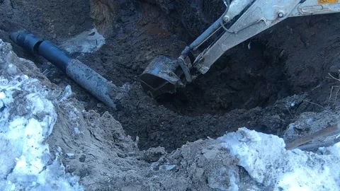 Elimination of an accident on the water supply system Stock Footage 150964478