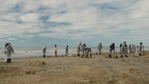 Elimination of environmental disaster Video stock 299574318