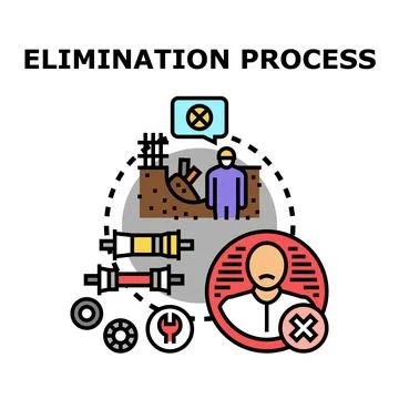 Elimination process managing risks and removing obsolete elements 스톡 일러스트