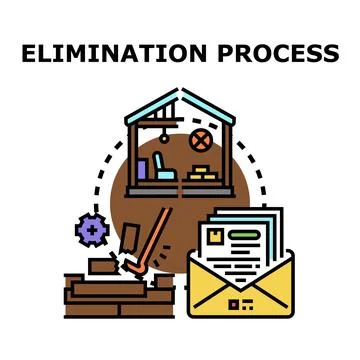 Elimination process selecting candidates and removing obstacles Stock Illustration