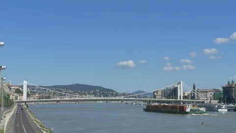 Elisabeth Bridge in Budapest Stock Footage 92742406