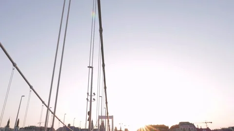 Elisabeth Bridge at dawn, Budapest Stock Footage 90687982