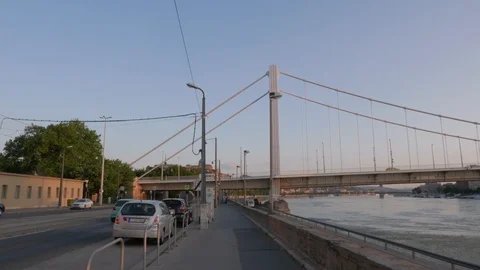 Elisabeth Bridge at dawn, Budapest Stock Footage 90688137