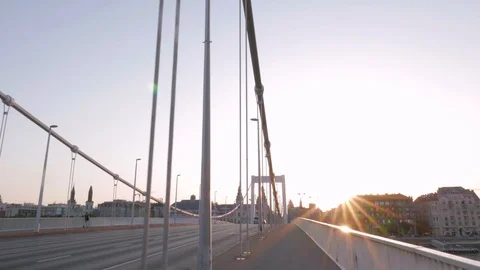 Elisabeth Bridge at dawn, Budapest Stock Footage 90688251