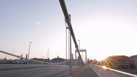 Elisabeth Bridge at dawn, Budapest Stock Footage 90688697