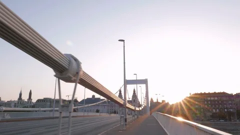 Elisabeth Bridge at dawn, Budapest Stock Footage 90688865