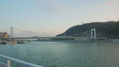 Elisabeth Bridge River Budapest Stock Footage 122320612