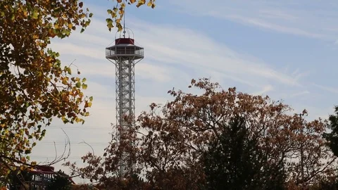 Elitches Tower - Denver Fall Day Stock Footage 79809211
