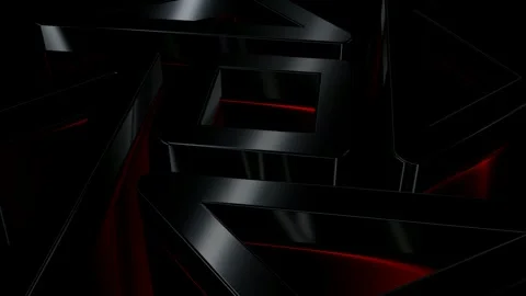 Elite Background with Black Figures, 3D Render, Shapes, Exclusive, Reflection Stock Footage 269184382