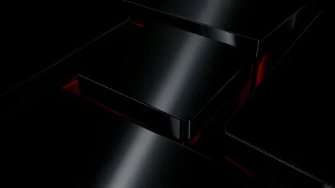 Elite Background with Black Figures, Exclusive, Shapes, 3D Render, Reflection Stock Footage 269184346
