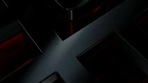 Elite Background with Black Figures, Reflection, Shapes, Exclusive, 3D Render Stock Footage 269184159