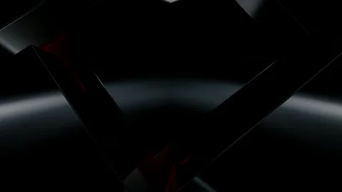 Elite Background with Black Figures, Reflection, 3D Render, Exclusive, Shapes Stock Footage 269184191