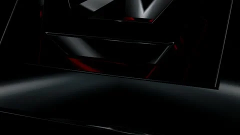Elite Background with Black Figures, Shapes, Reflection, Exclusive, 3D Render Stock Footage 269184118