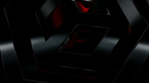 Elite Background with Black Figures, Shapes, Reflection, 3D Render, Exclusive Stock Footage 269184122