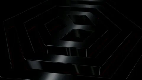 Elite Background with Black Figures, Shapes, Exclusive, 3D Render, Reflection Stock Footage 269184128