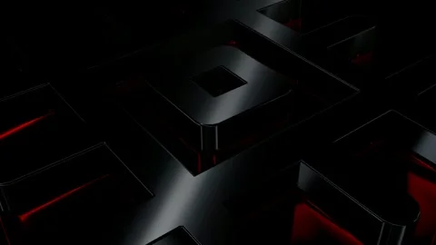 Elite Background with Black Figures, Shapes, 3D Render, Reflection, Exclusive Stock Footage 269184129