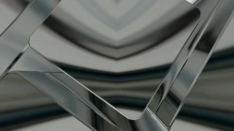 Elite Background with Silver Figures, 3D Render, Reflection, Shapes, Exclusive Stock Footage 269184535