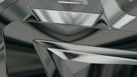 Elite Background with Silver Figures, 3D Render, Exclusive, Reflection, Shapes Stock Footage 269184604