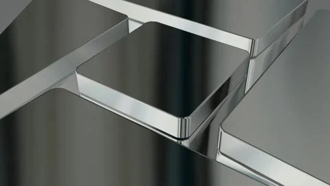 Elite Background with Silver Figures, Exclusive, Reflection, Shapes, 3D Render Stock Footage 269184448