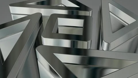 Elite Background with Silver Figures, Exclusive, 3D Render, Shapes, Reflection Stock Footage 269184503