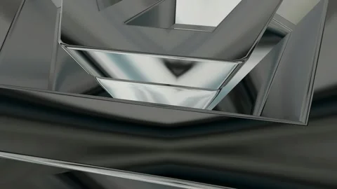 Elite Background with Silver Figures, Reflection, Shapes, Exclusive, 3D Render Stock Footage 269184298