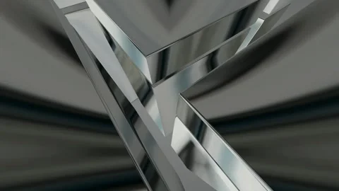 Elite Background with Silver Figures, Reflection, 3D Render, Shapes, Exclusive Stock Footage 269184326