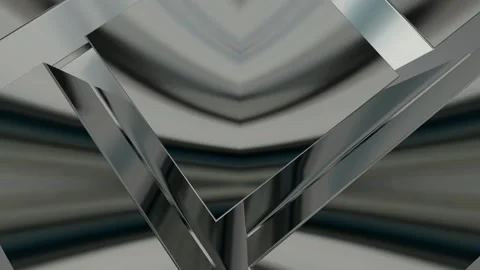 Elite Background with Silver Figures, Reflection, 3D Render, Exclusive, Shapes Stock Footage 269184342