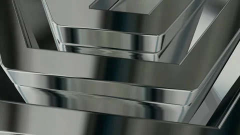 Elite Background with Silver Figures, Shapes, Reflection, 3D Render, Exclusive Stock Footage 269184244