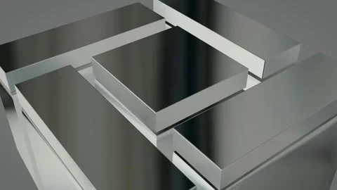 Elite Background with Silver Figures, Shapes, Exclusive, Reflection, 3D Render Stock Footage 269184247