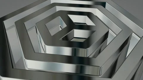 Elite Background with Silver Figures, Shapes, Exclusive, 3D Render, Reflection Stock Footage 269184265