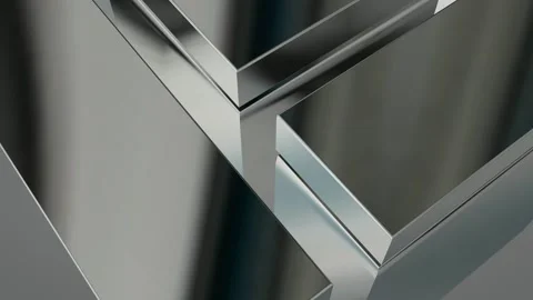 Elite Background with Silver Figures, Shapes, 3D Render, Exclusive, Reflection Stock Footage 269184288