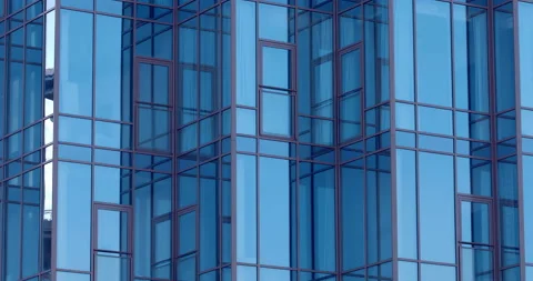Elite building of modern architecture glazed with blue glass Stock Footage 119613091