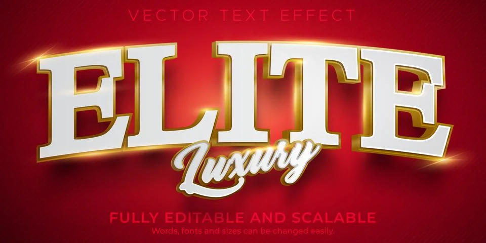 Elite editable text effecy, 3d golden luxury text style Illustrazione stock