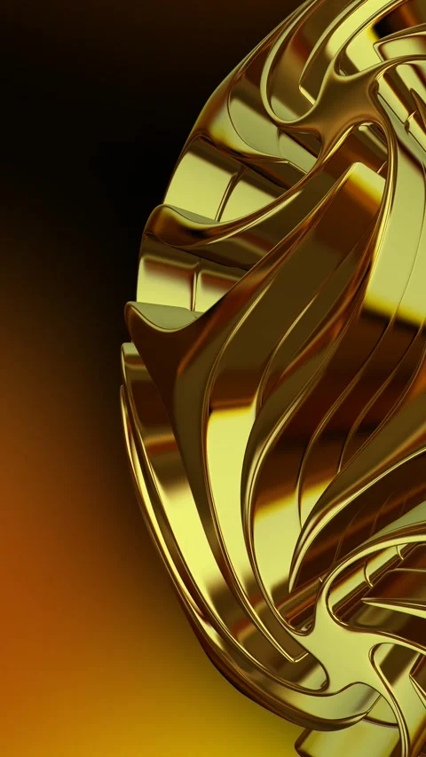 Elite Gold Background, Unique Sphere, Vertical, Exclusive, Looped Stock Footage 301405483