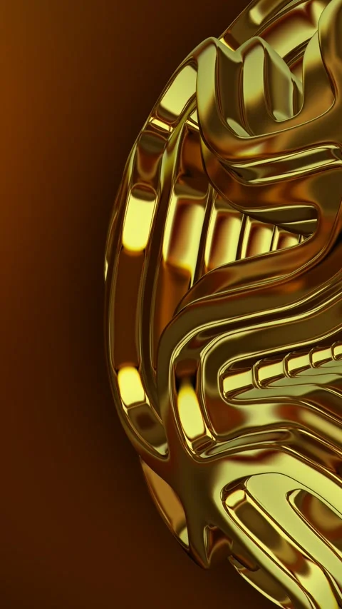 Elite Gold Background, Unique Sphere, Vertical, Looped, Exclusive Stock Footage 301405484