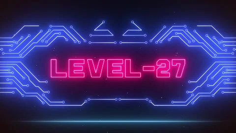 Elite Level 27 Gaming Background for Veteran Milestones &amp; Futuristic UI Streams Stock Footage 327631271