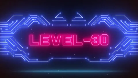 Elite Level 30 Gaming Background for Diamond Rank Milestones &amp; HUD Video stock 327631279