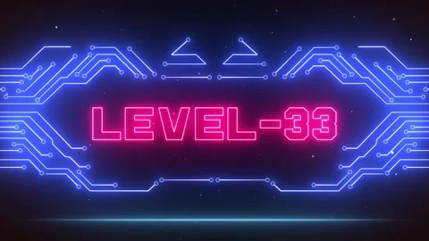 Elite Level 33 Gaming Background for Advanced Player Achievements &amp; UI Streams Stock Footage 327631292
