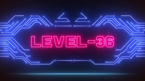 Elite Level 36 Gaming Background for Top-Tier Player Progress &amp; HUD Stock Footage 327631304