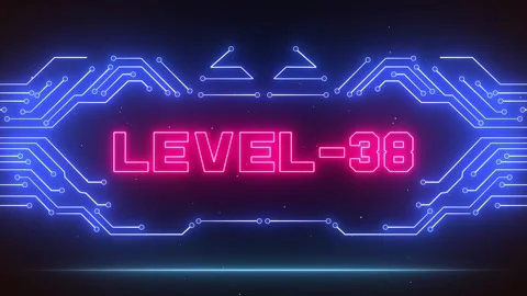 Elite Level 38 Gaming Background for Supreme Achievements &amp; UI Streams Stock Footage 327631307